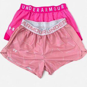 Under Armour Athletic Running Shorts Bundle (2 Pairs) Pink & Blush